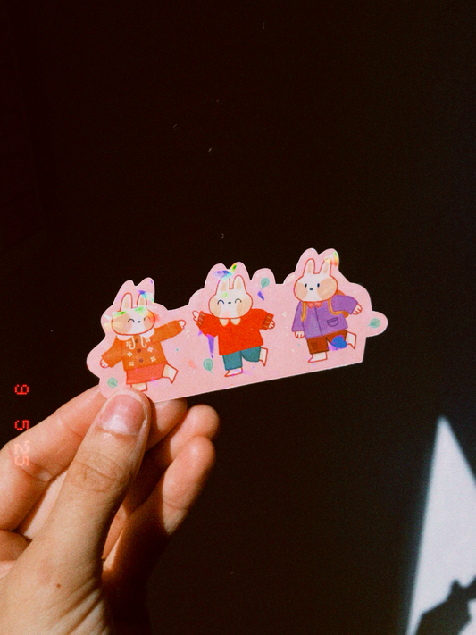 Sticker holographique "Balade de printemps"