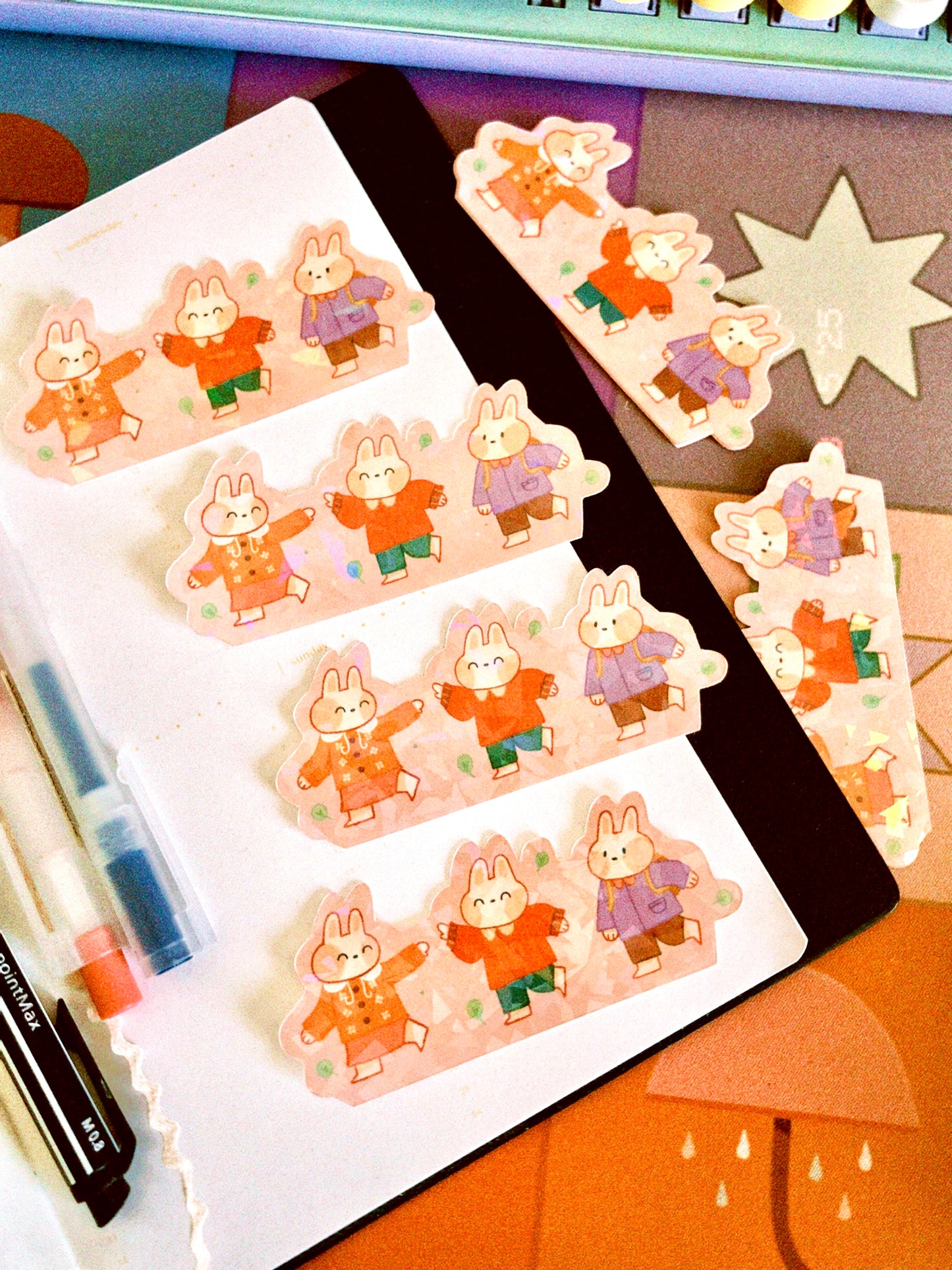 Sticker holographique "Balade de printemps"