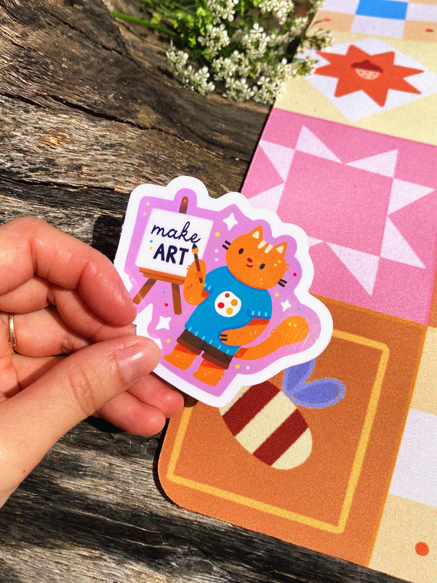 Sticker holographique "Make art"