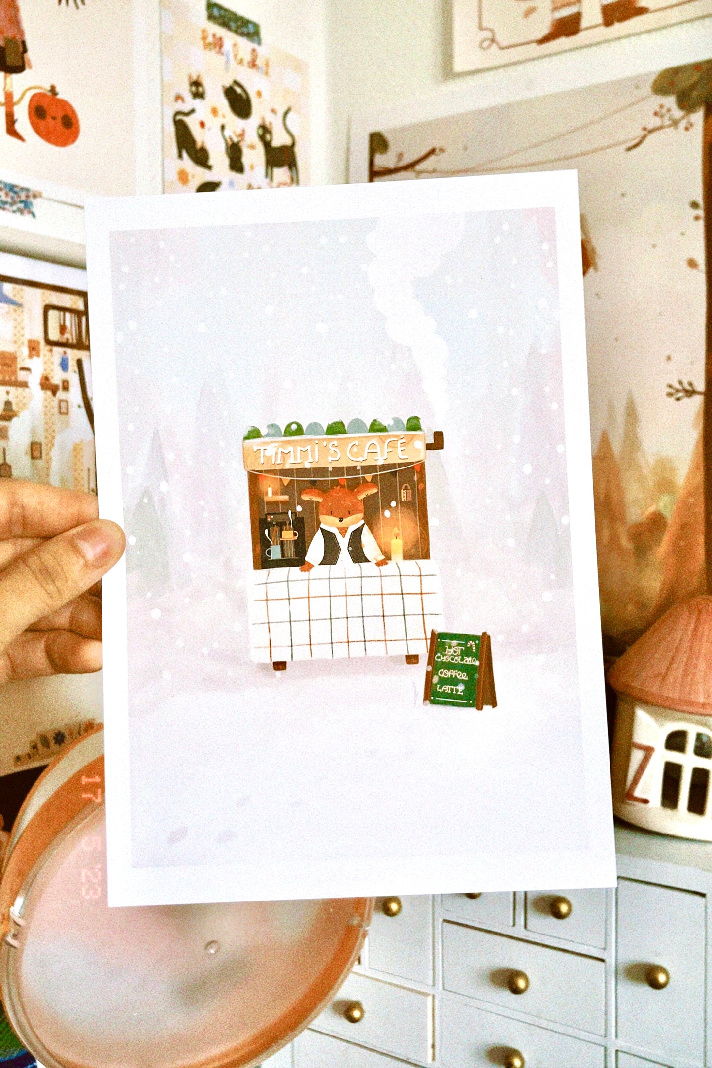 Illustration "Timmi's café" (A5 ,A4, A3)