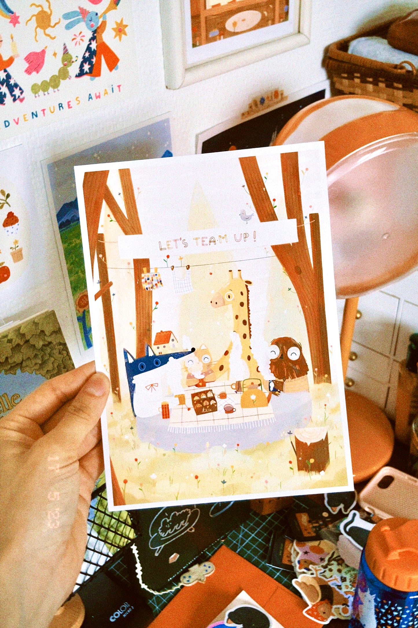 Illustration "Let's tea'm up" (A6, A5, A4)