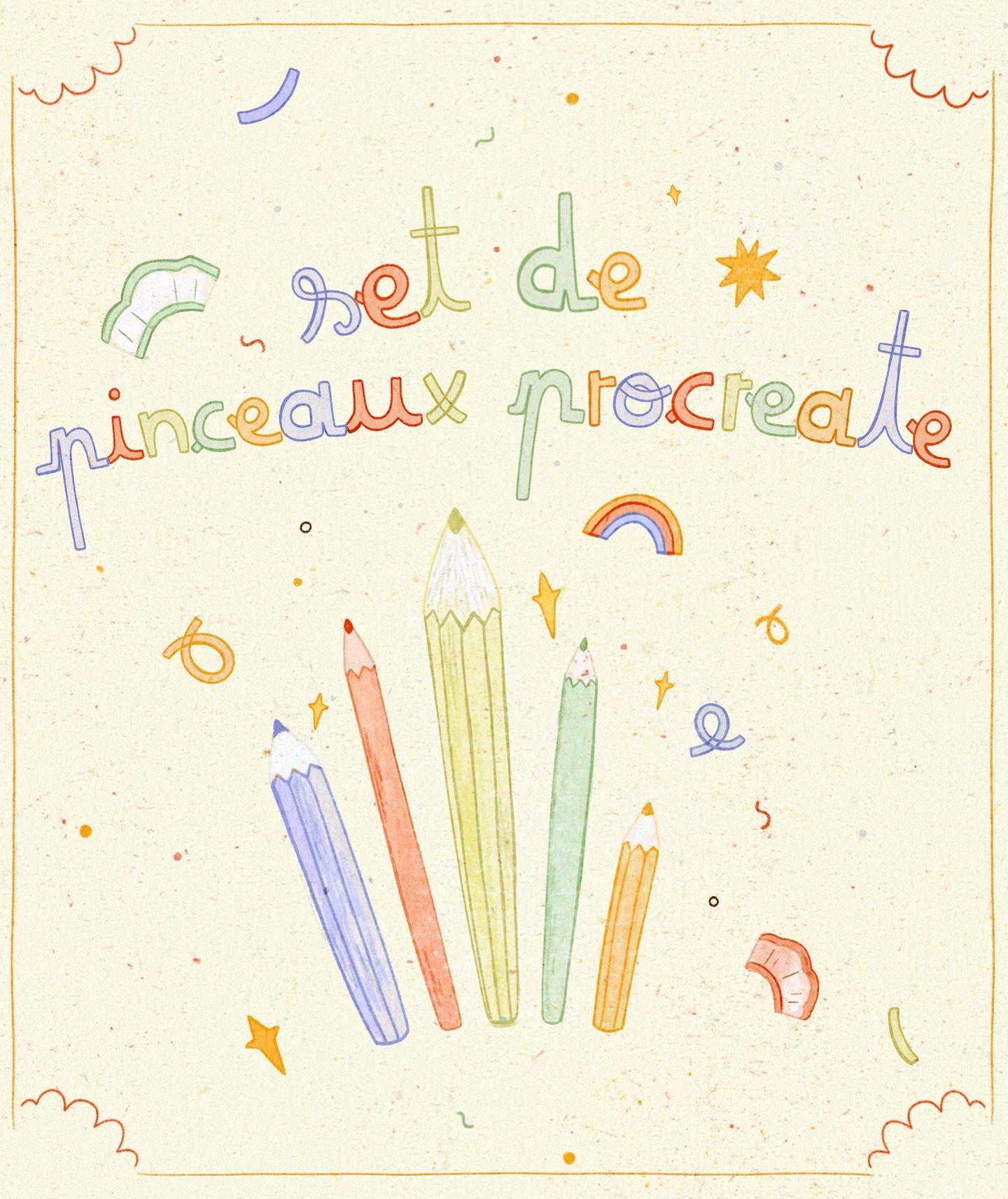 Lot de 10 pinceaux pour Procreate "Les essentiels"