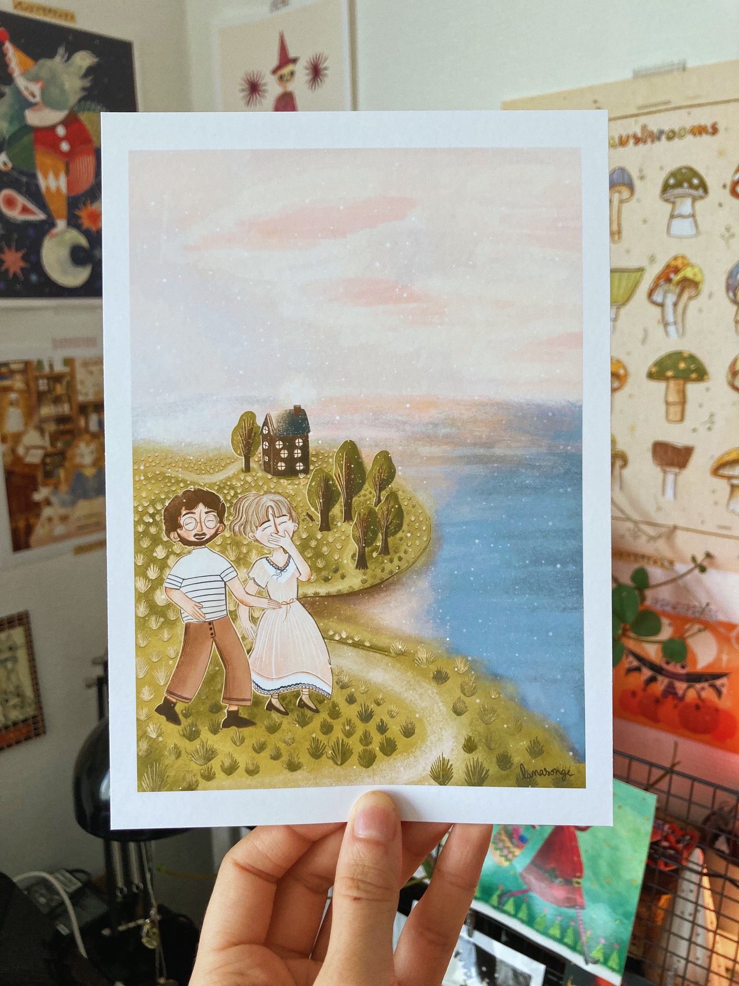 Illustration "Cœur en balade" (A5, A4, A3)