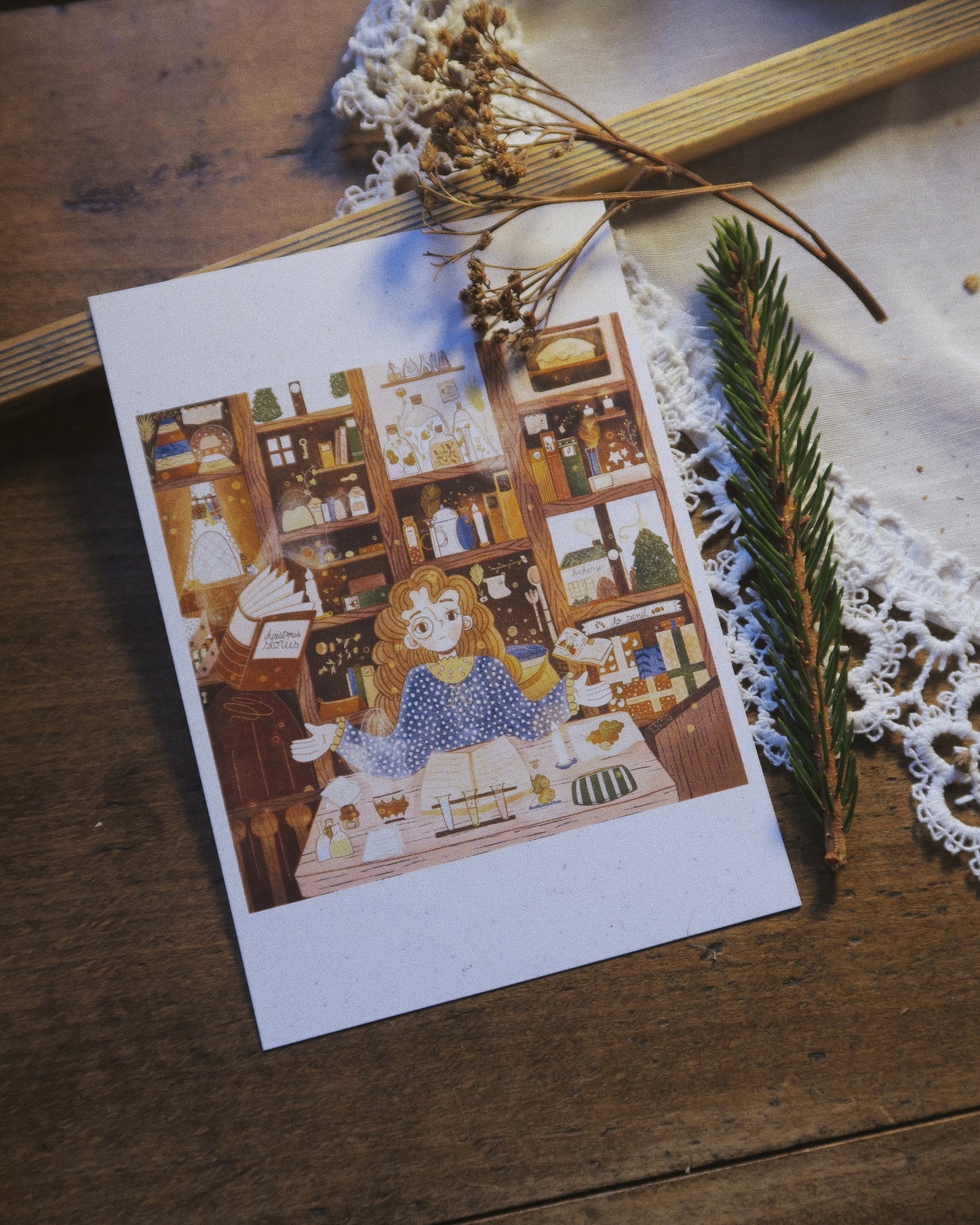 Carte « La bibliothèque enchantée » (A6)