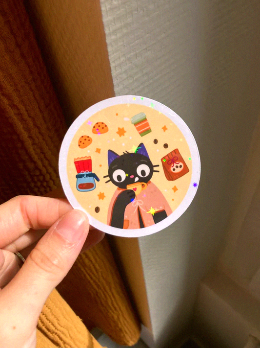 Sticker holographique "Polly's coffee time"