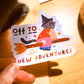 Sticker holographique "Off to new adventures"