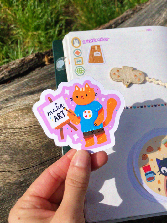 Sticker holographique "Make art"