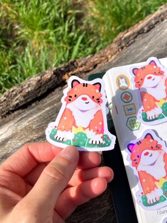 Sticker holographique "Tigre mignon"