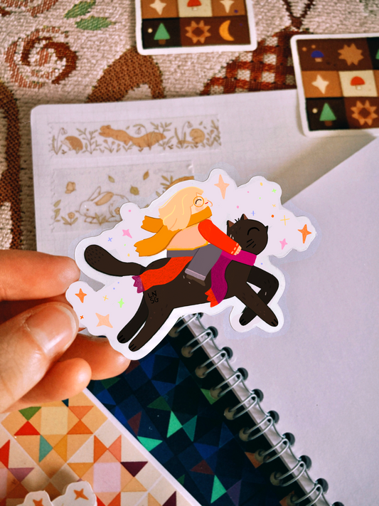 Sticker "Just a girl and her cat"