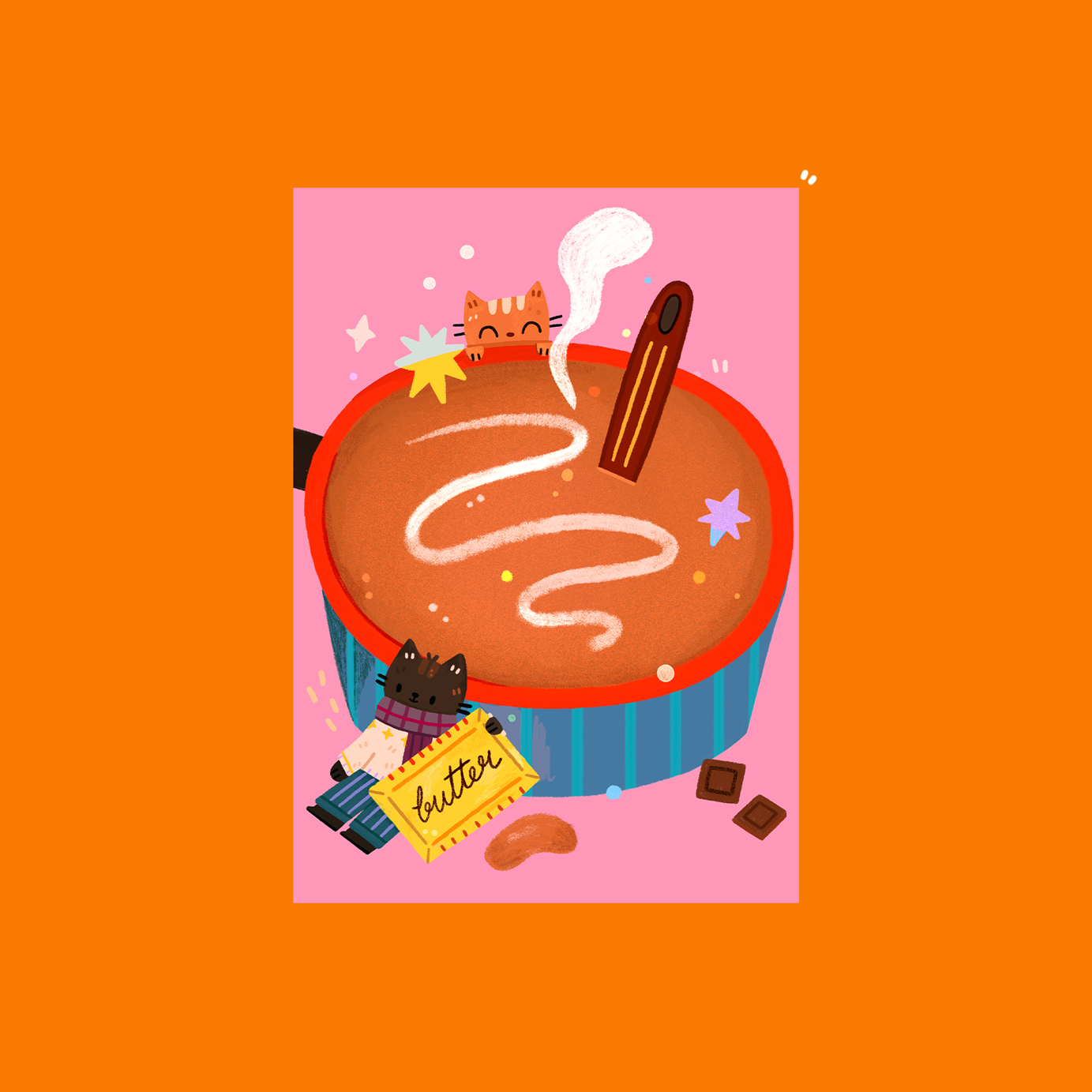 Illustration "La fabrique du chocolat chaud" (A6, A5, A4)