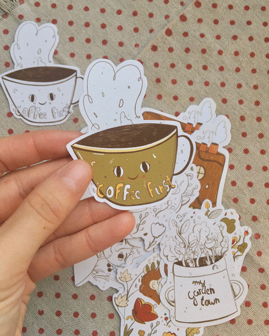 Sticker « Coffee first »