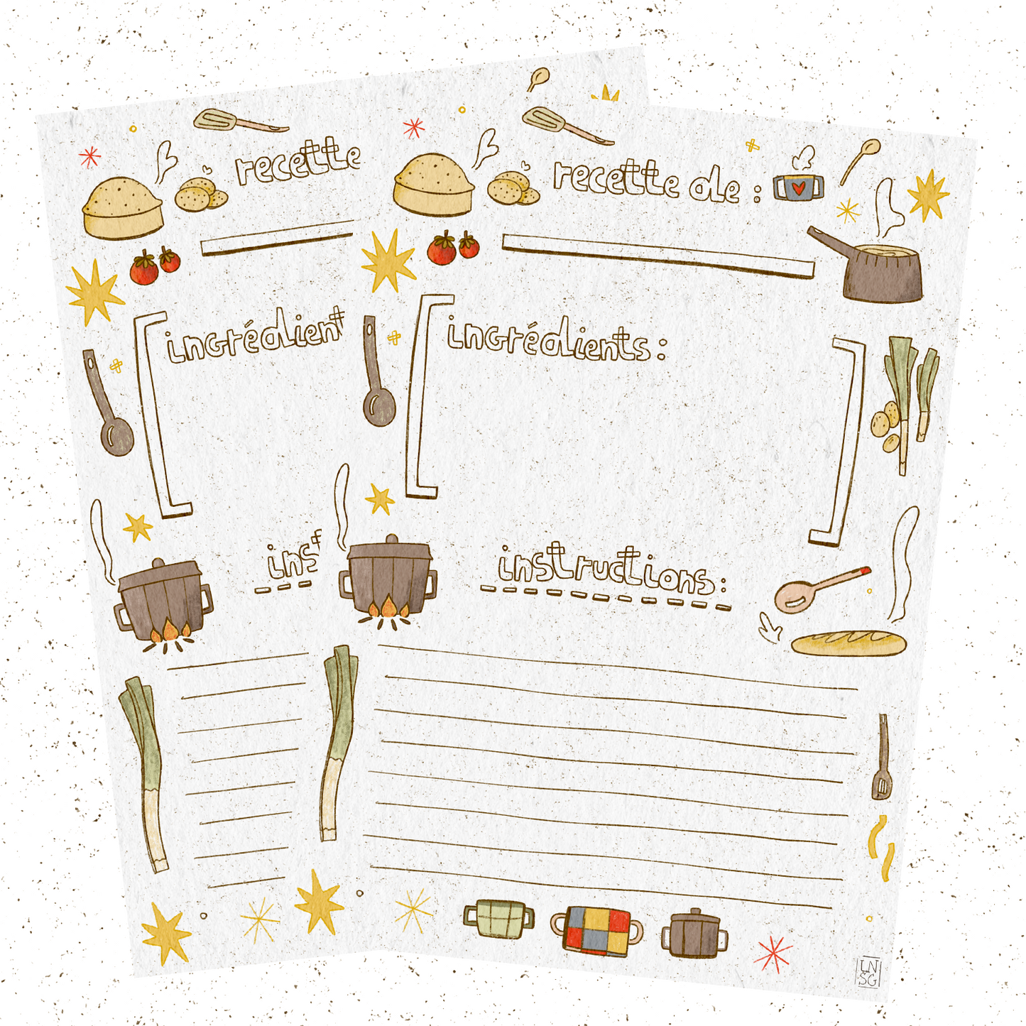 Carte recette à imprimer